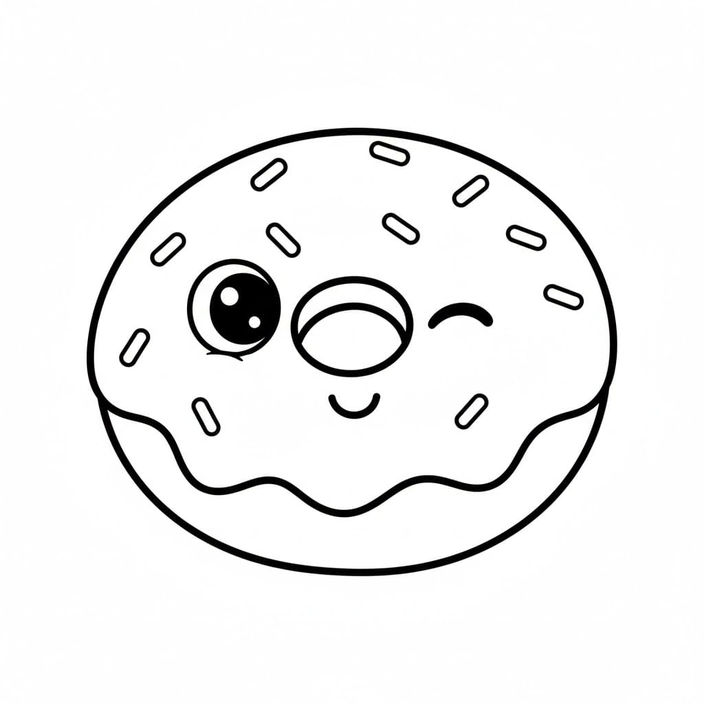 Ciambella ammiccante da colorare