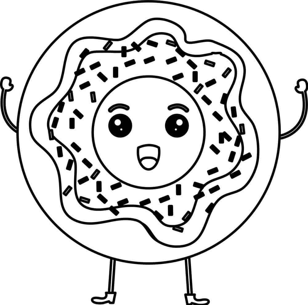 Ciambella dei cartoni animati da colorare