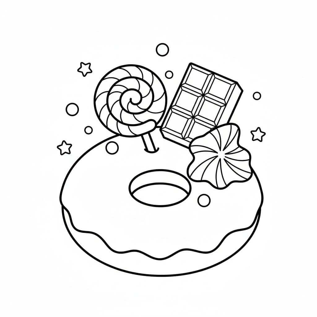 Ciambella di caramelle da colorare