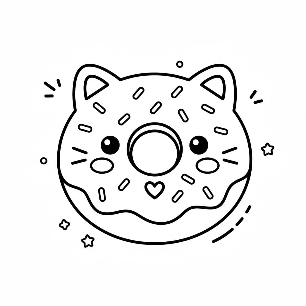 Ciambella di gatto da colorare