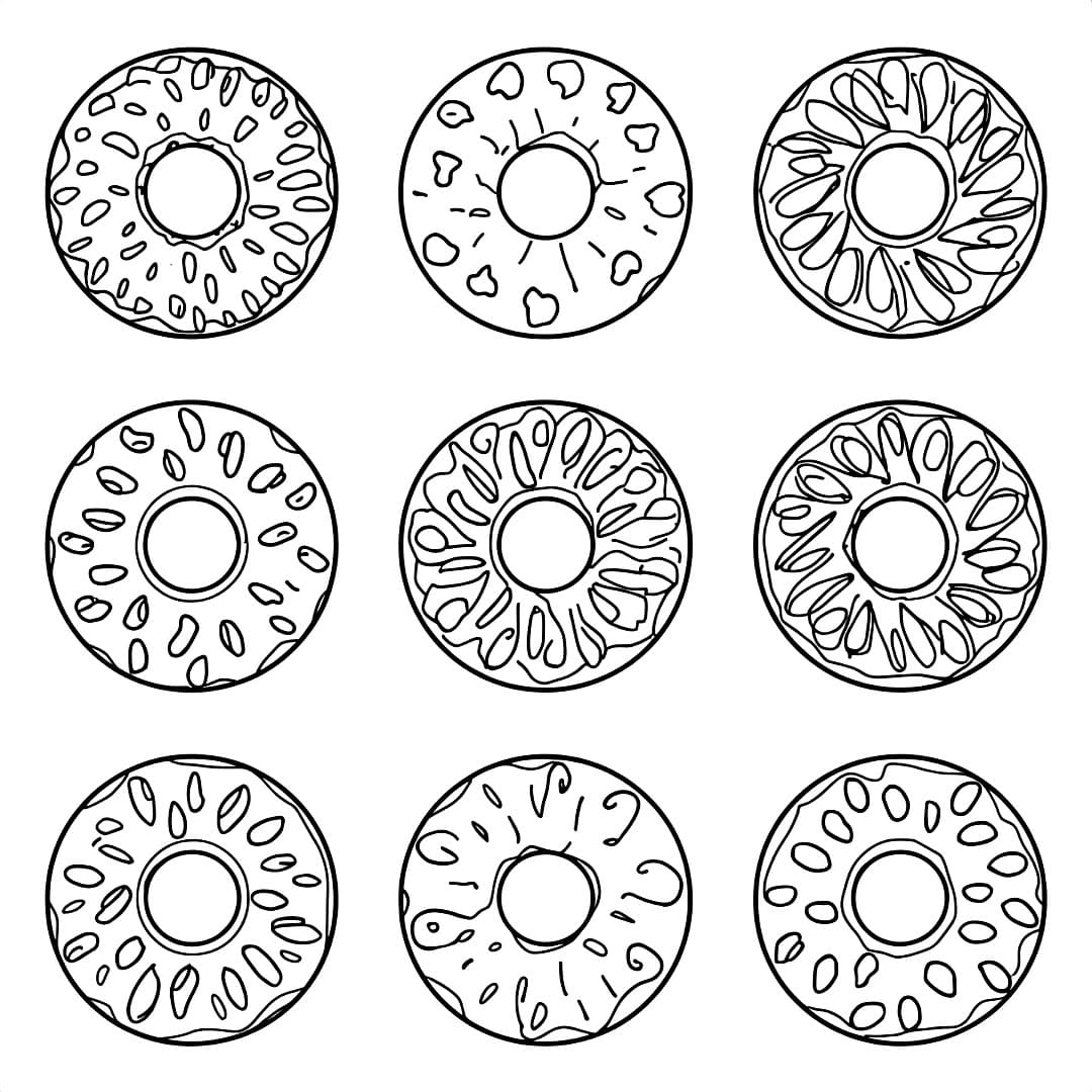 Ciambella stampabile da colorare