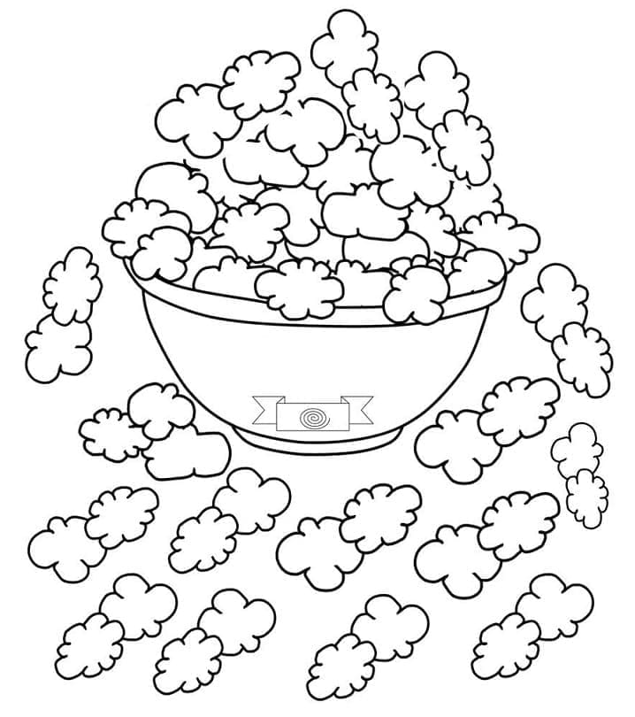 Ciotola di popcorn da colorare