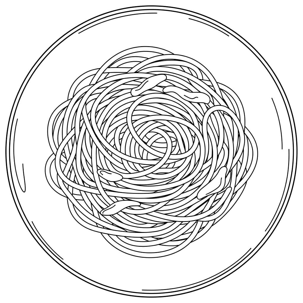 Classico di spaghetti da colorare