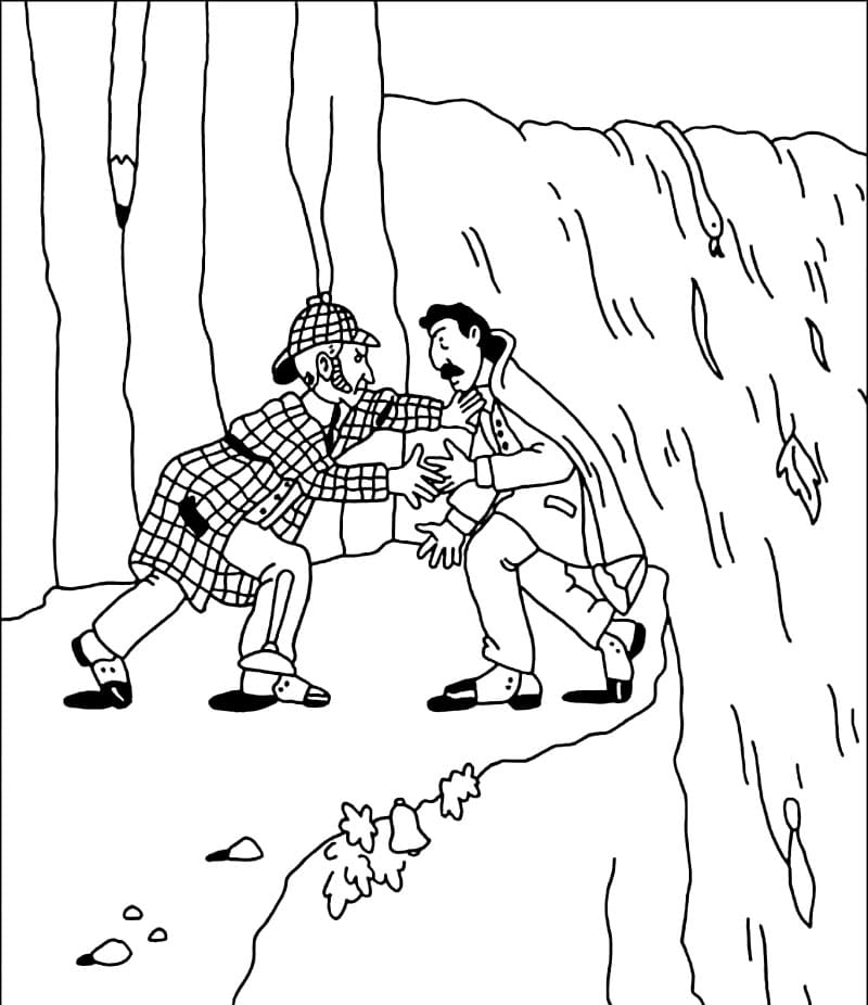 Combattimento di Sherlock Holmes da colorare