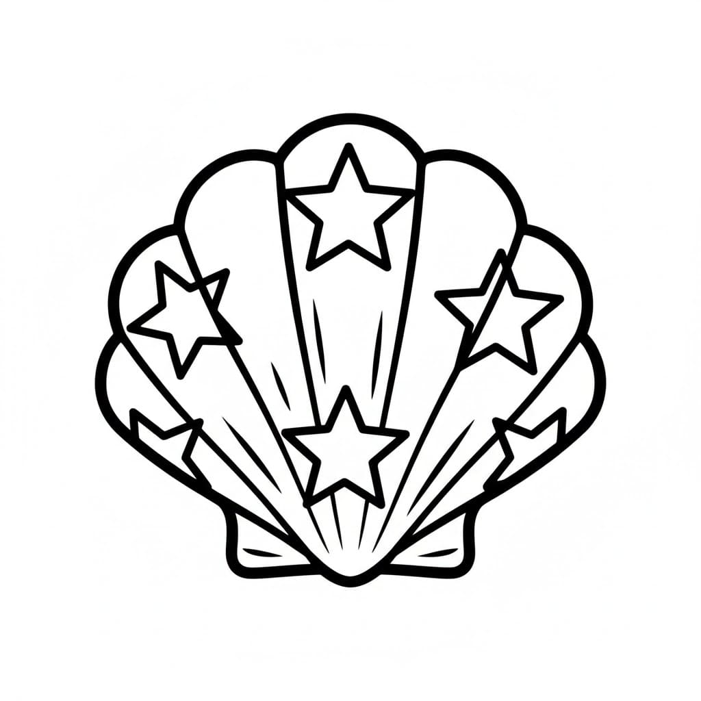 Conchiglia a forma di stella da colorare
