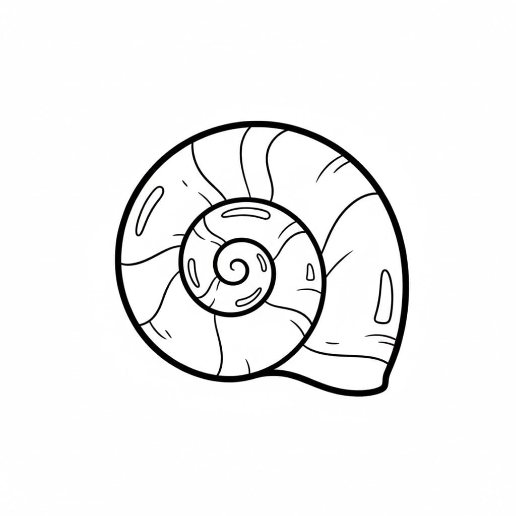 Conchiglia a spirale da colorare
