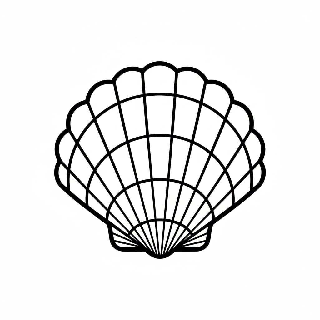Conchiglia a strisce da colorare