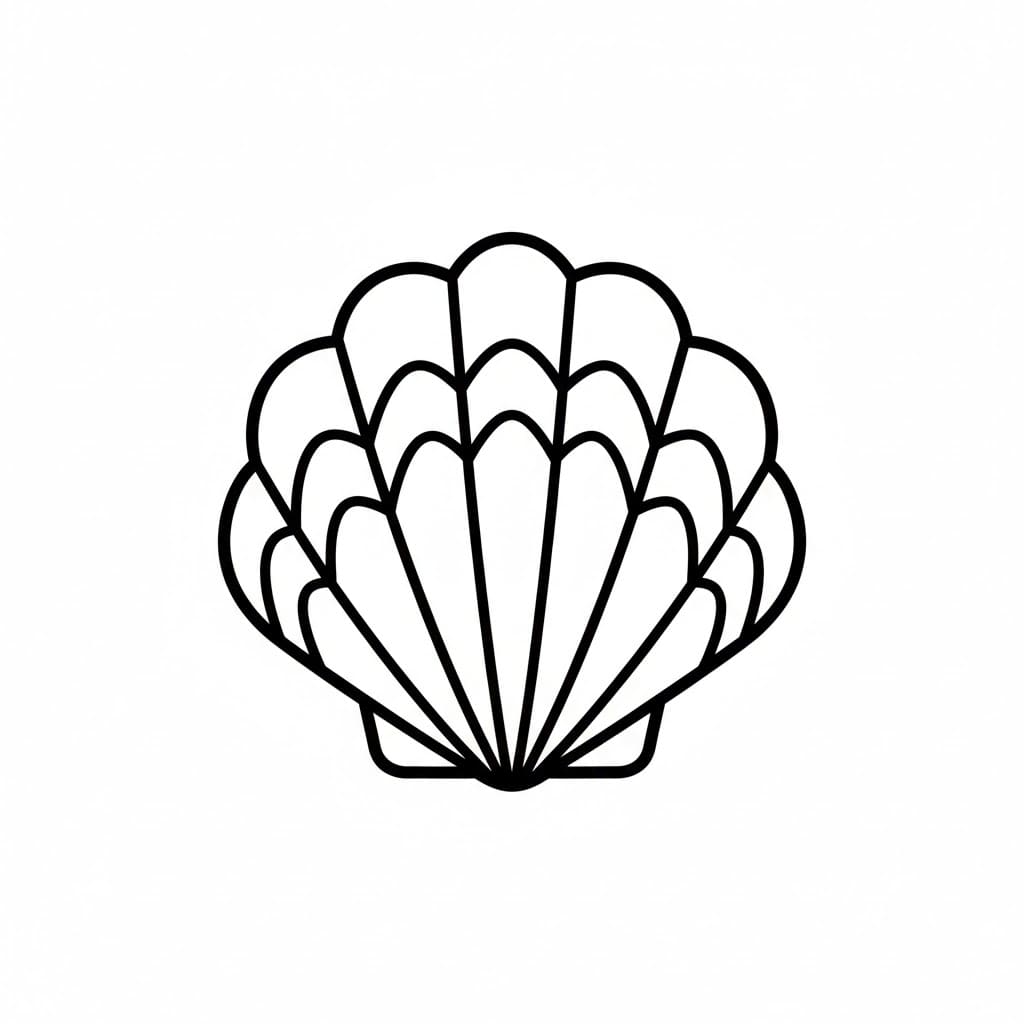 Conchiglia con linee a zigzag da colorare