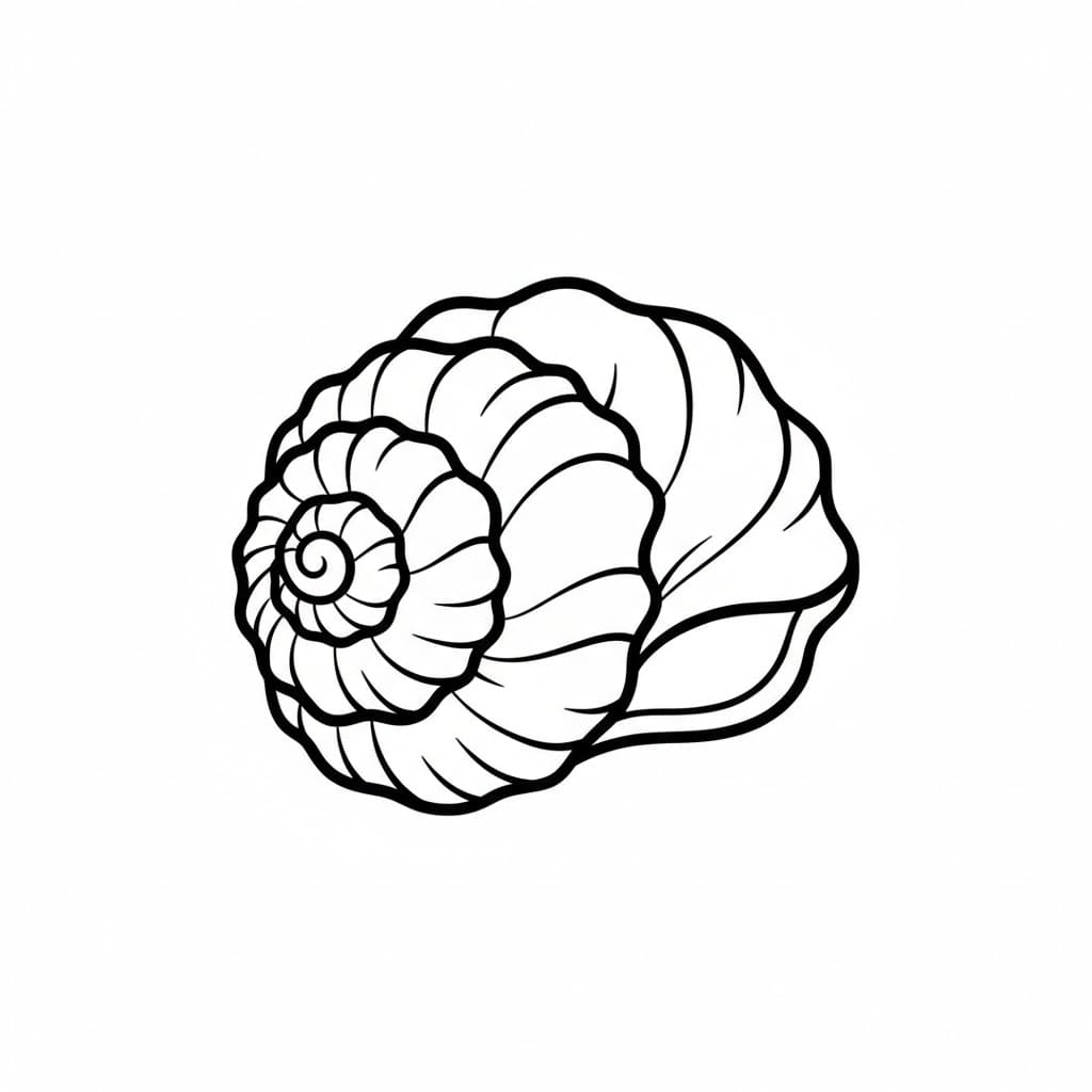 Conchiglia con pieghe da colorare