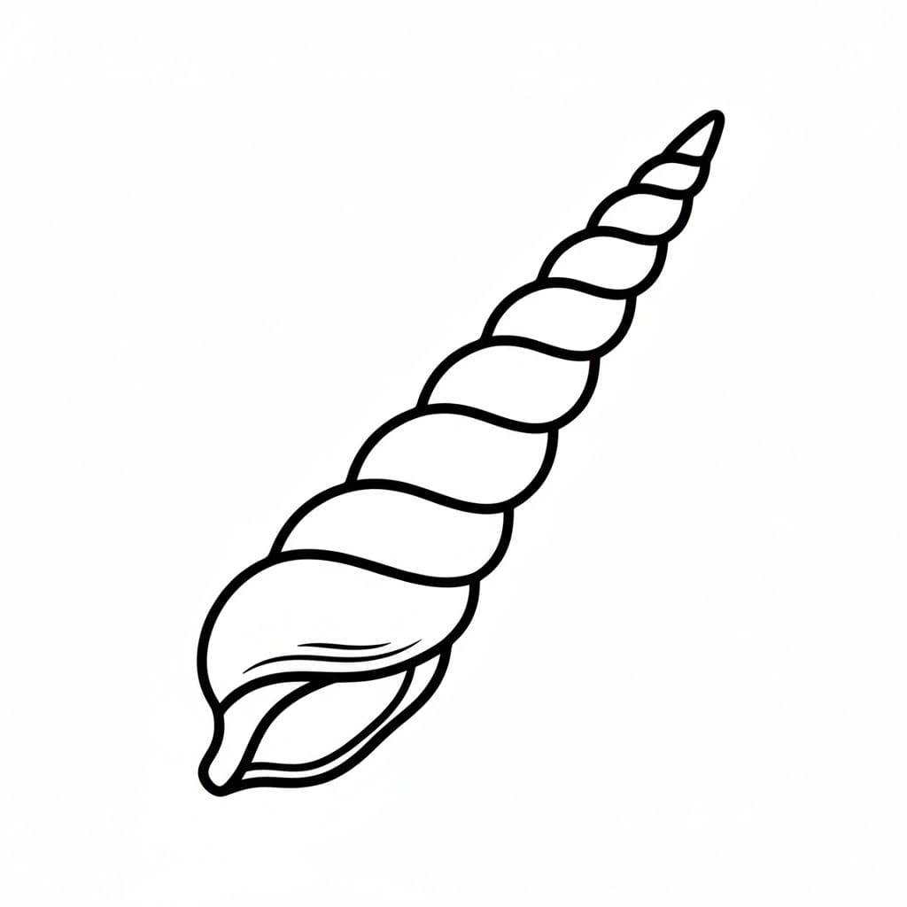 Conchiglia lunga e appuntita da colorare