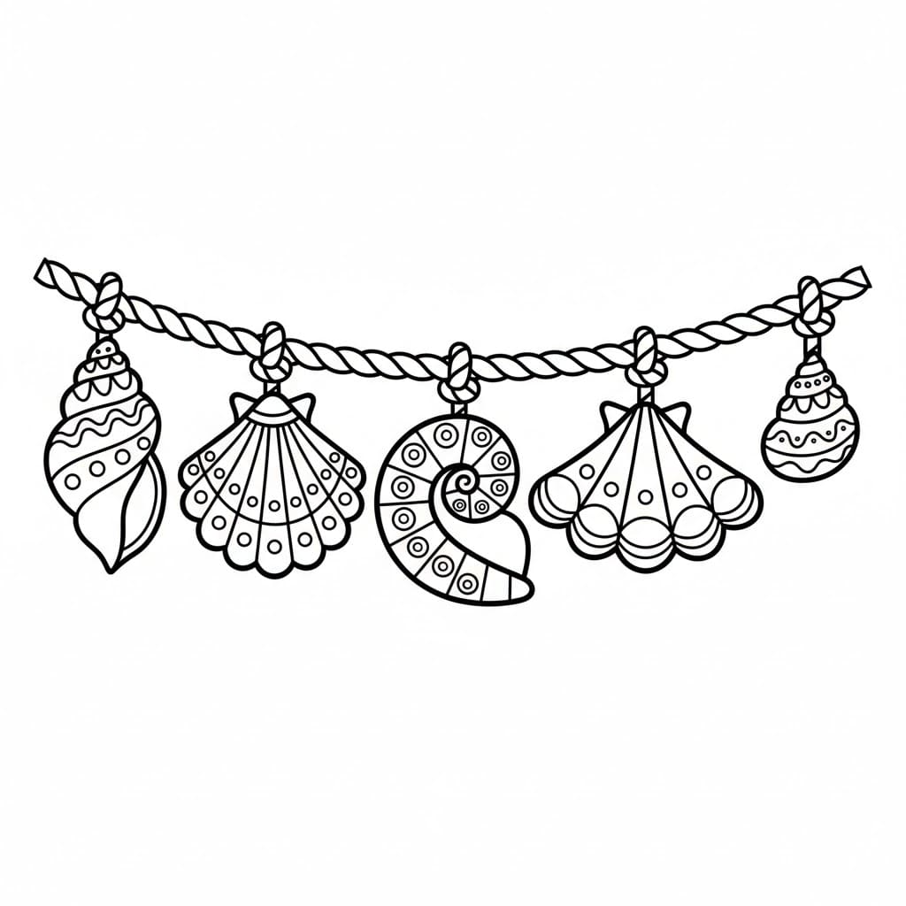 Conchiglie decorative da colorare