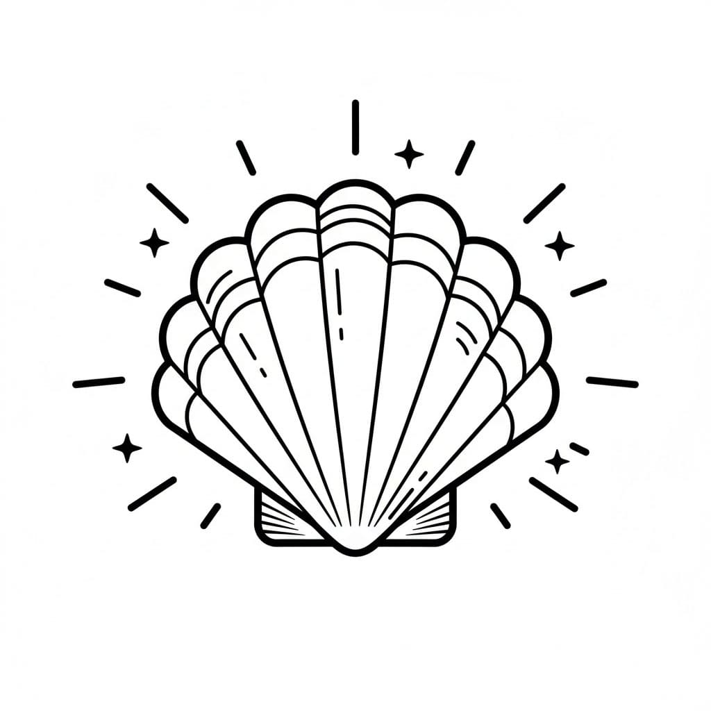 Conchiglie luminose da colorare