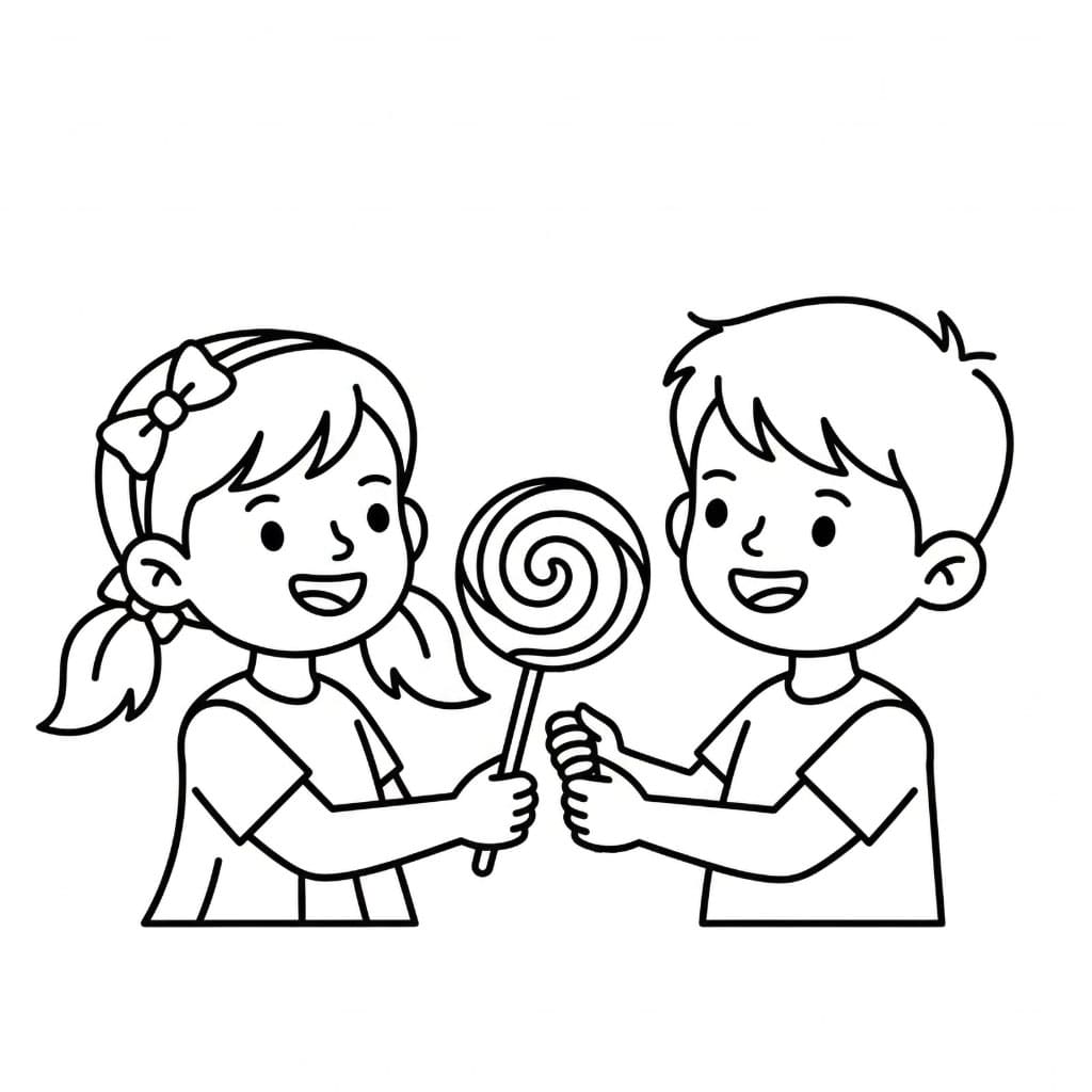 Condivisione di lecca-lecca da colorare