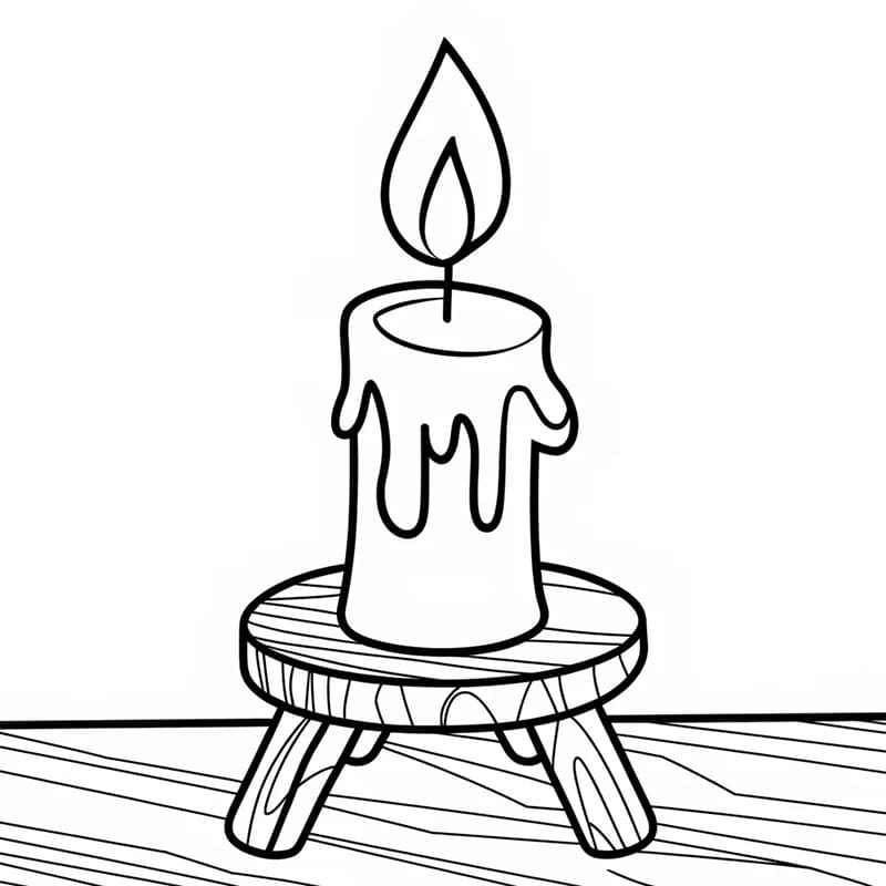 Contorno di candela gratuito da colorare