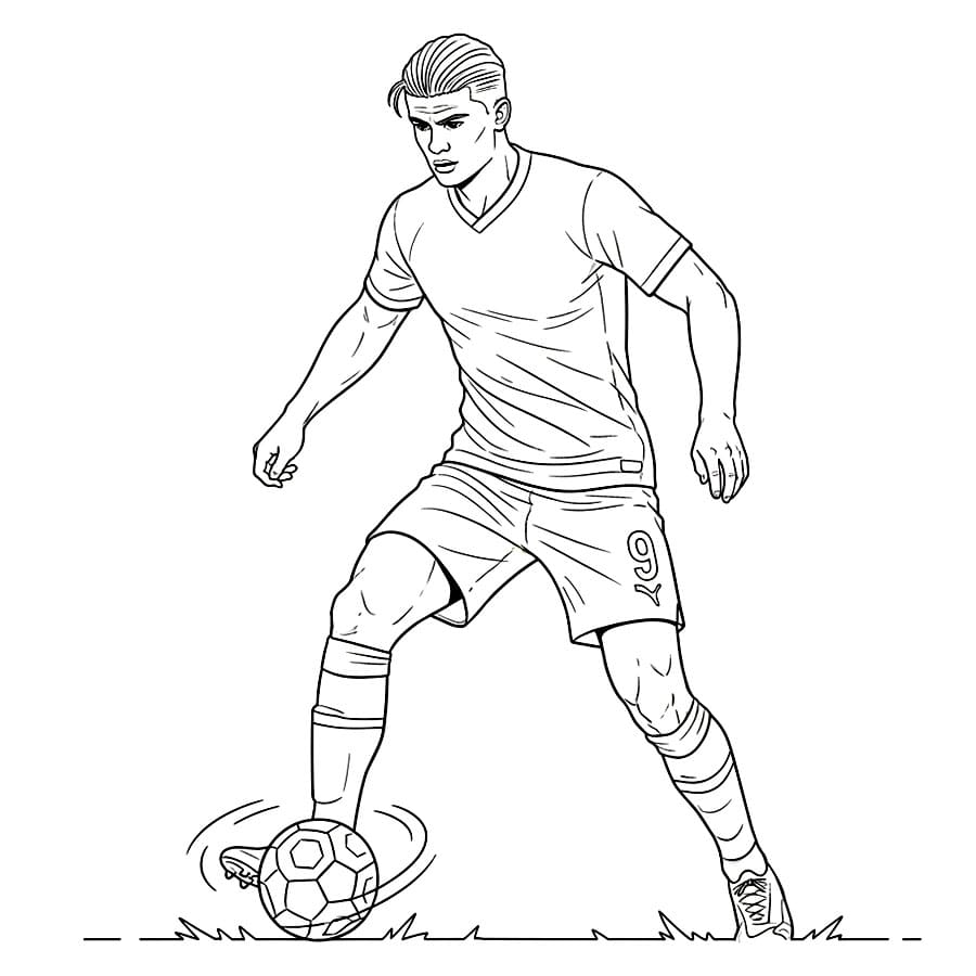 Controllo di palla di Erling Haaland da colorare