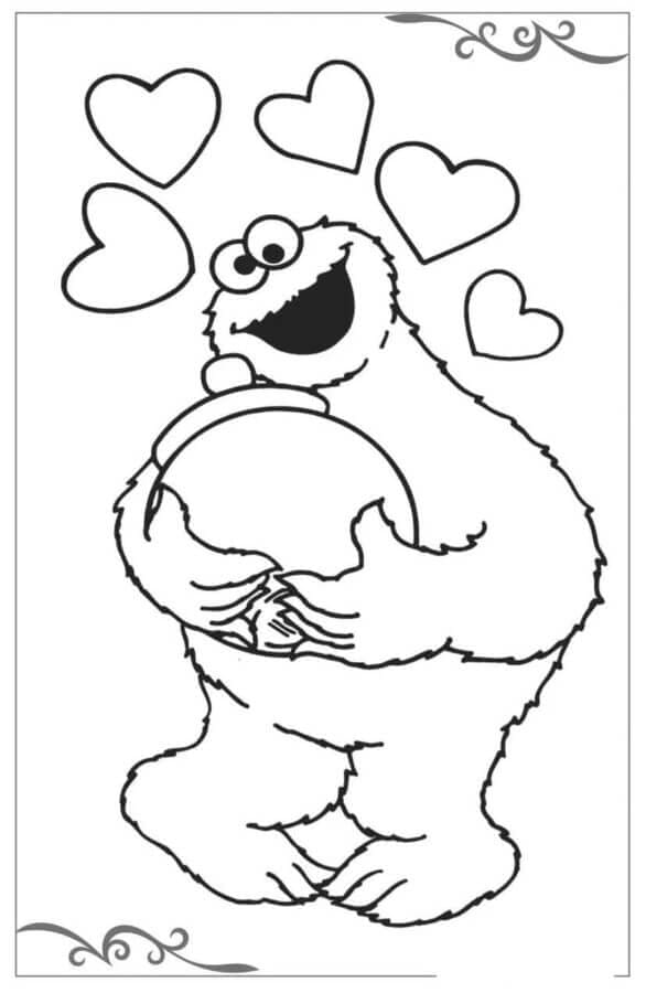 Cookie Monster ama i biscotti da colorare