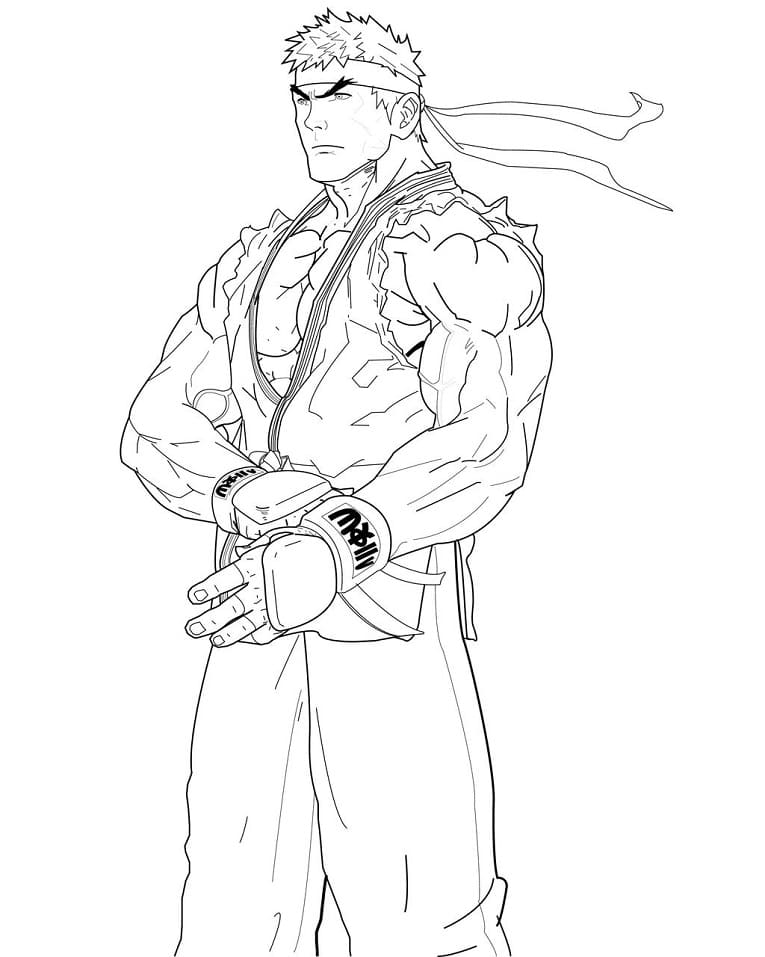Cool Ryu Street Fighter da colorare