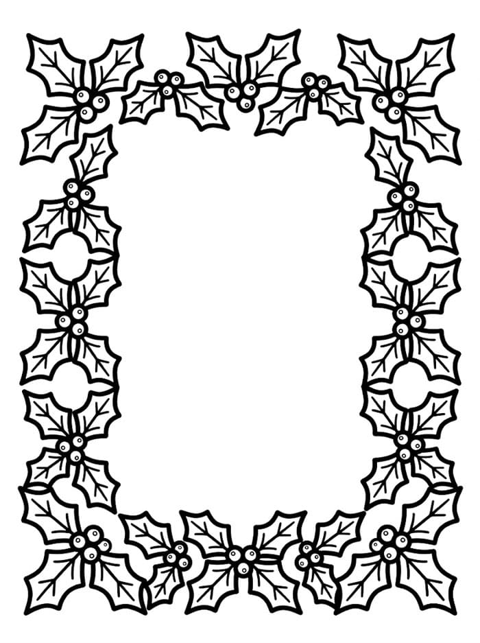 Cornice di Agrifoglio da colorare
