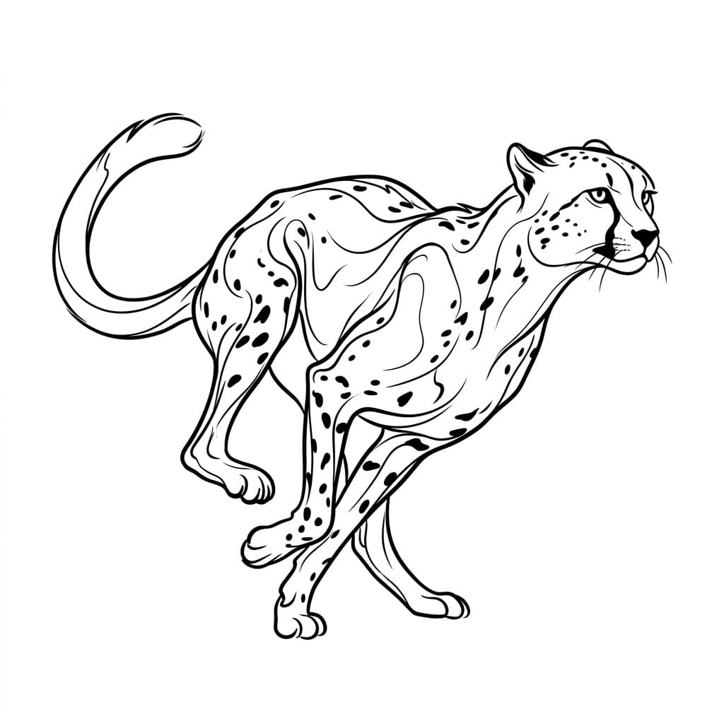 Corpo girevole del ghepardo da colorare