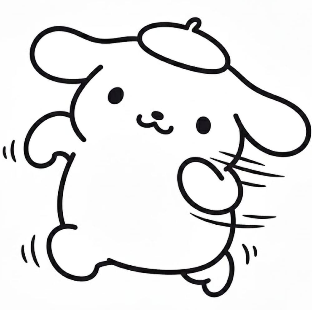 Corsa di Pompompurin da colorare