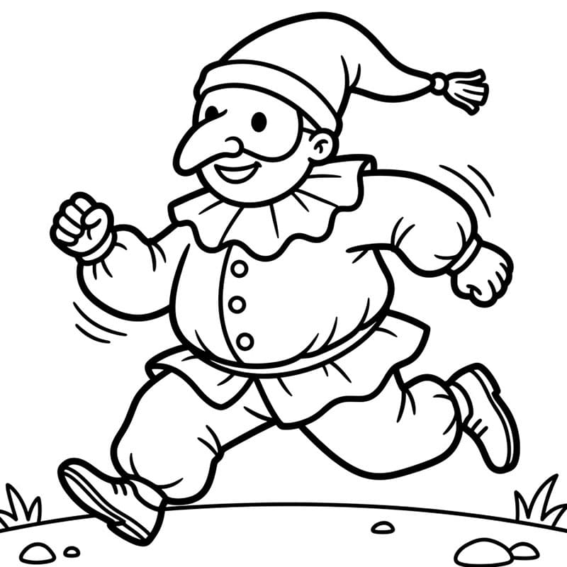 Corsa senza Pulcinella da colorare