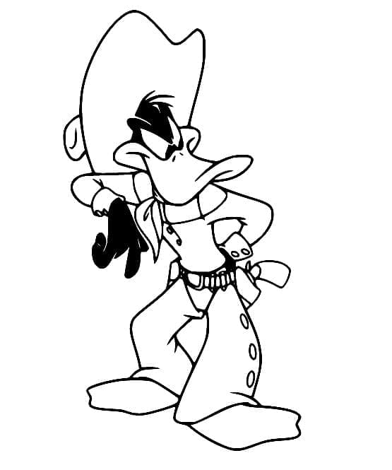 Cowboy Daffy Duck da colorare