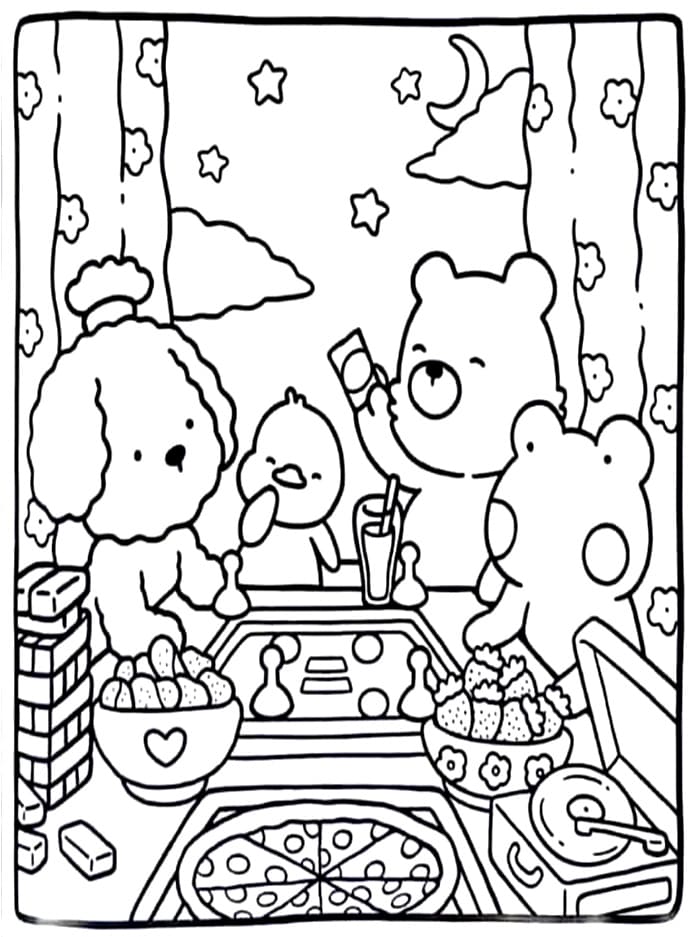 Cozy Friend Felice da colorare