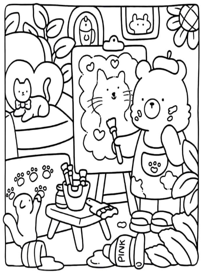 Cozy Friend Gratuito da Stampare da colorare