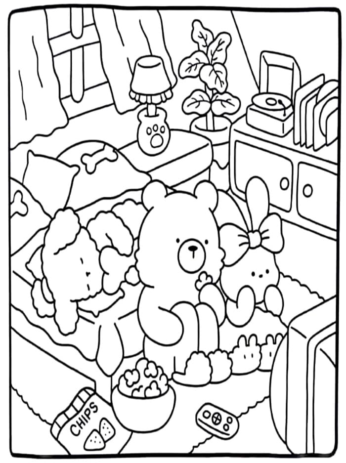 Cozy Friends da colorare