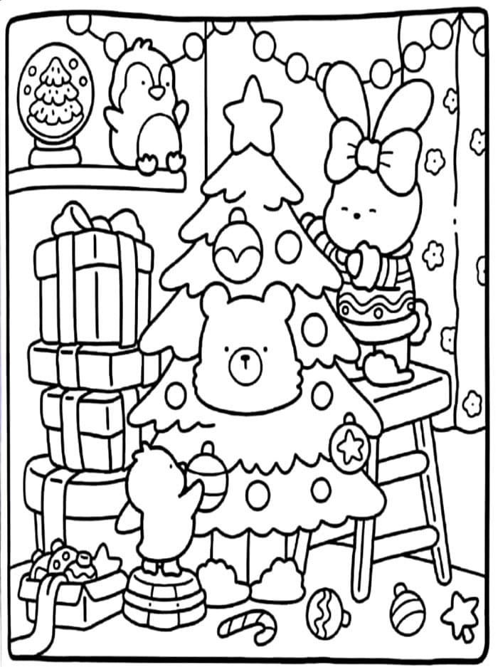 Cozy Friend di Natale da colorare