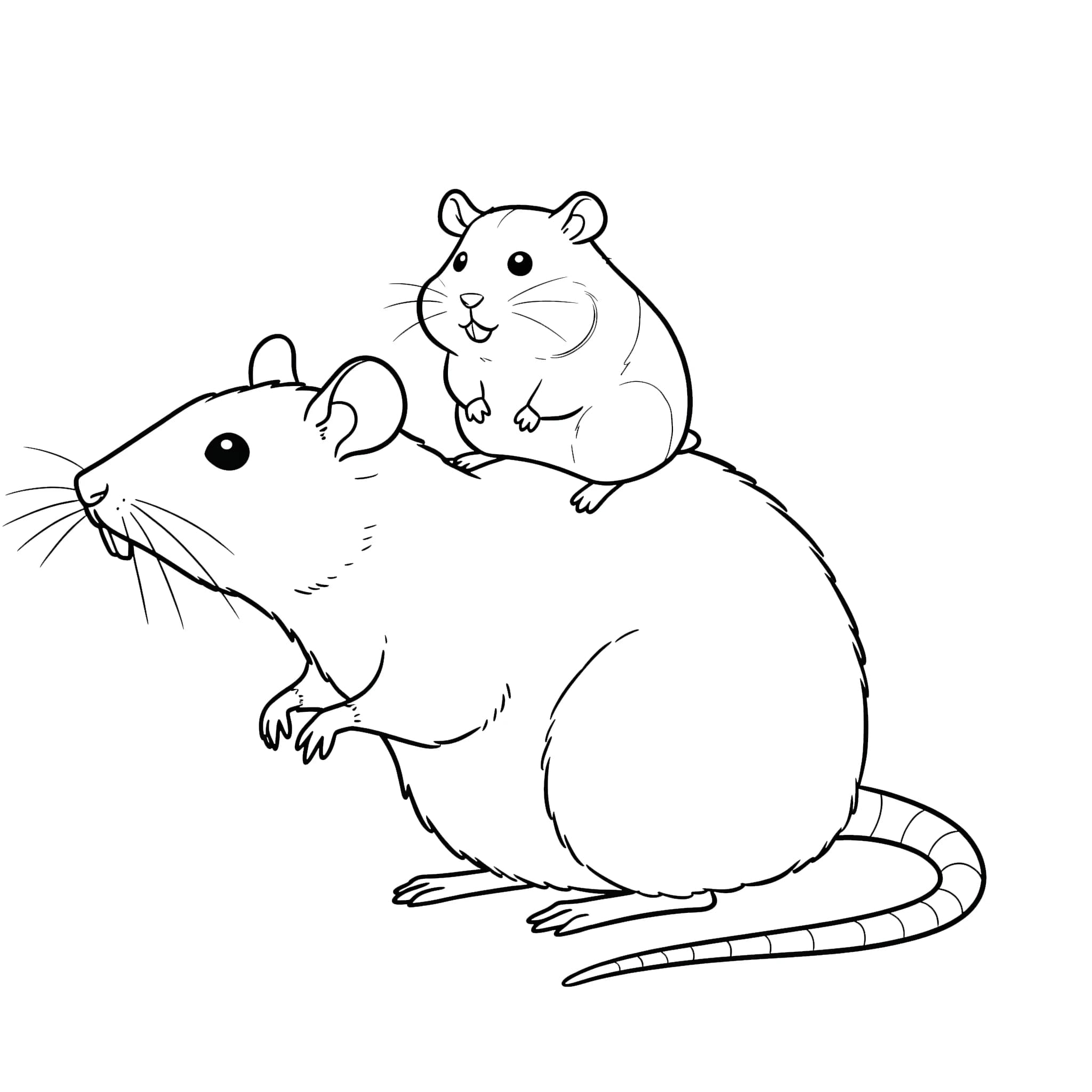 Criceti e topi di grandi dimensioni da colorare
