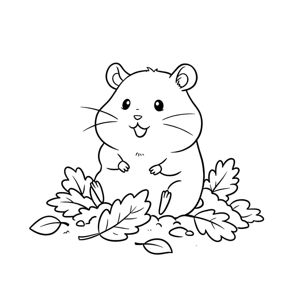 Criceto autunnale da colorare
