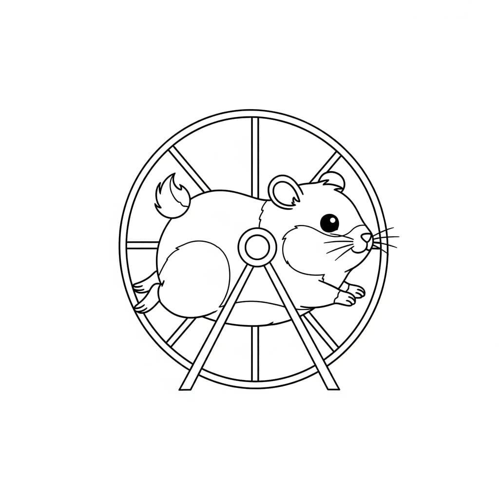 Criceto che corre da colorare