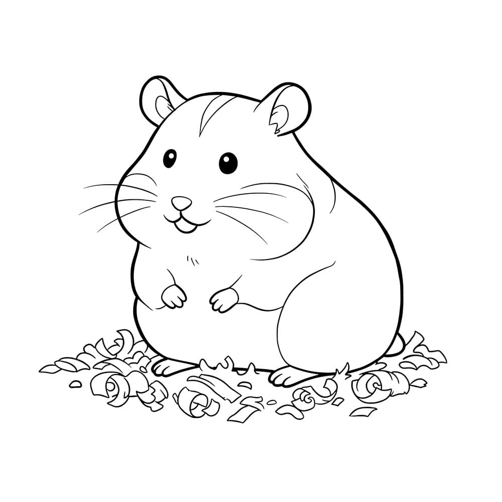 Criceto felice da colorare