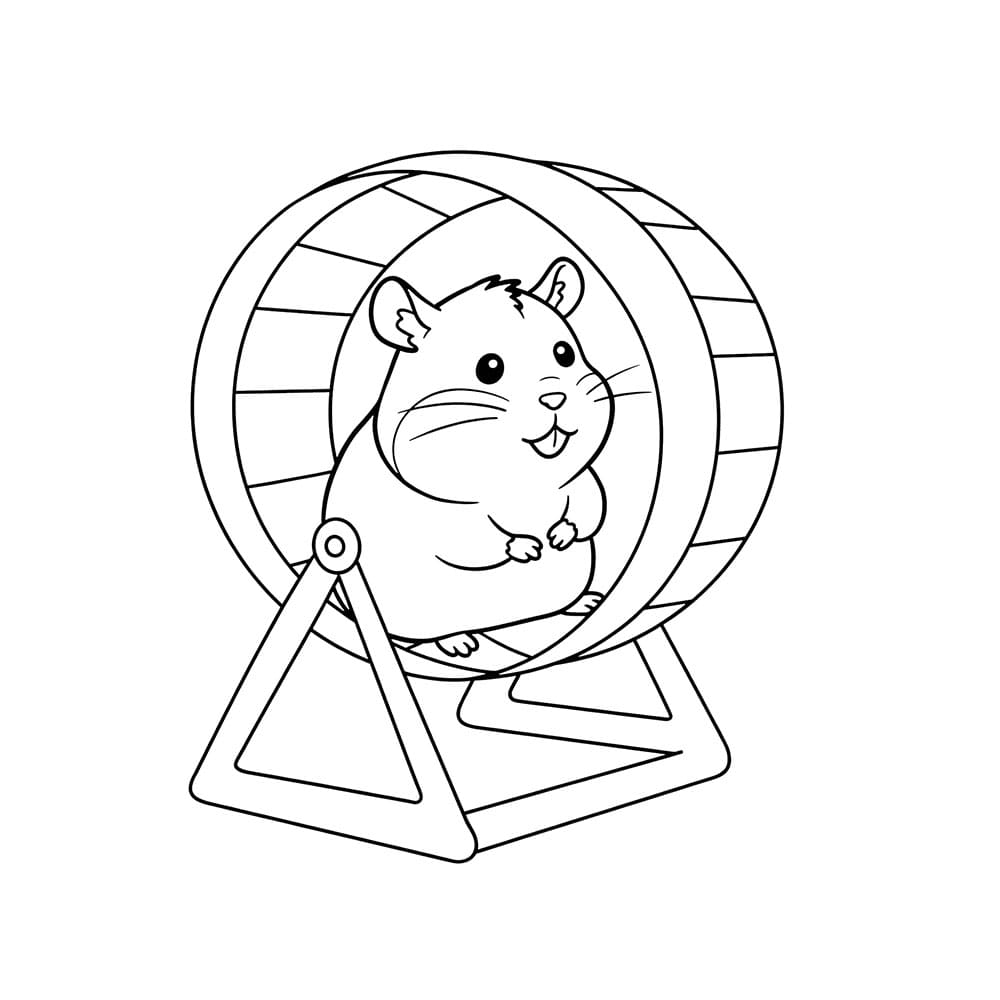 Criceto in gabbia da colorare