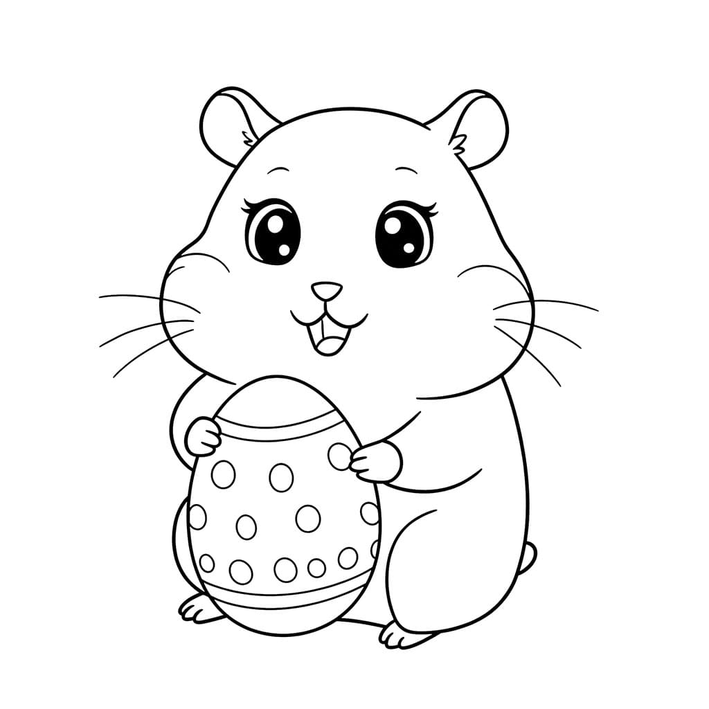 Criceto pasquale da colorare
