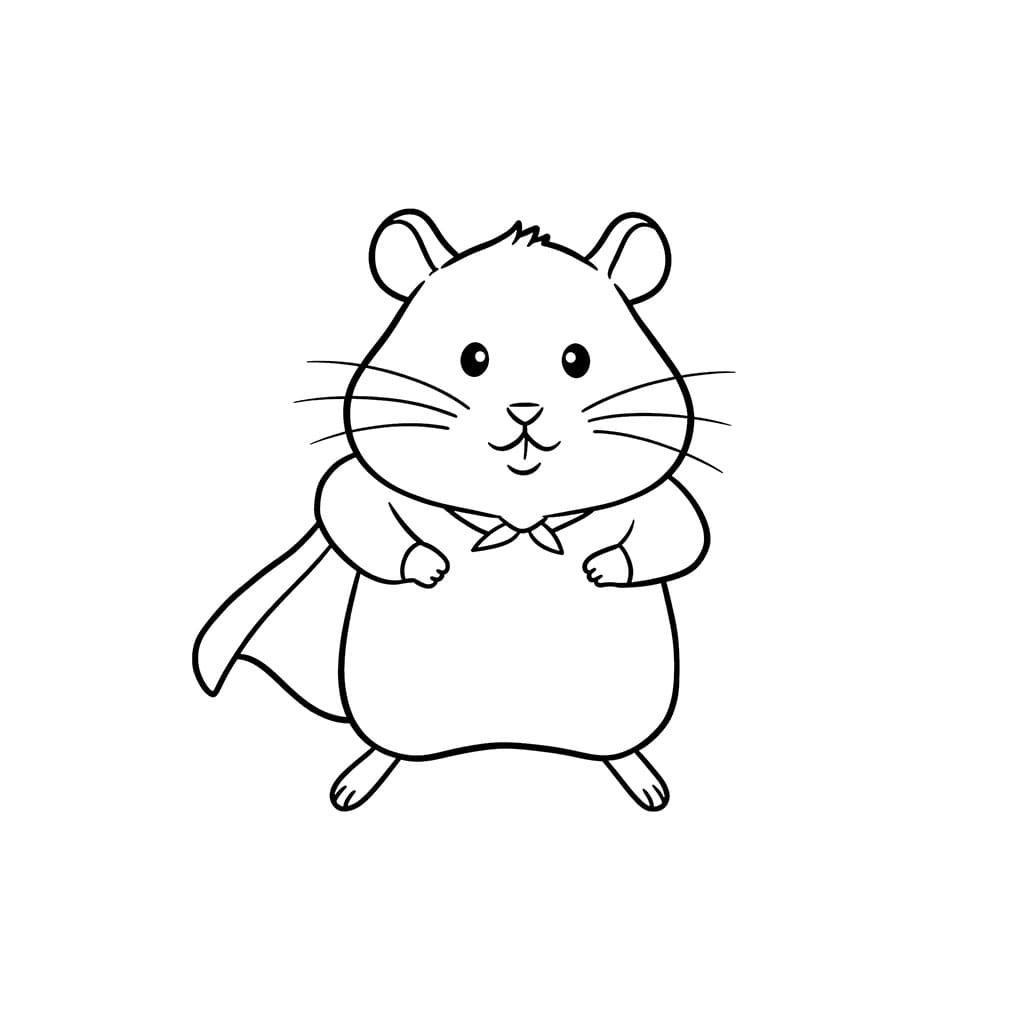 Criceto supereroe da colorare