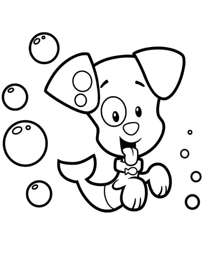Cucciolo carino blu da colorare