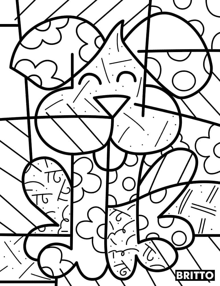 Cucciolo di cane di Romero Britto da colorare