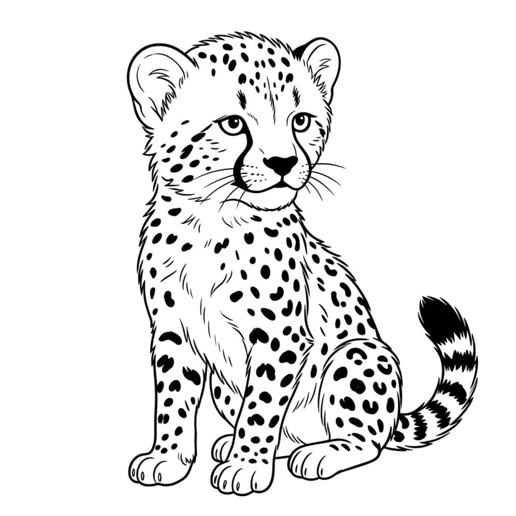 Cucciolo di ghepardo da colorare