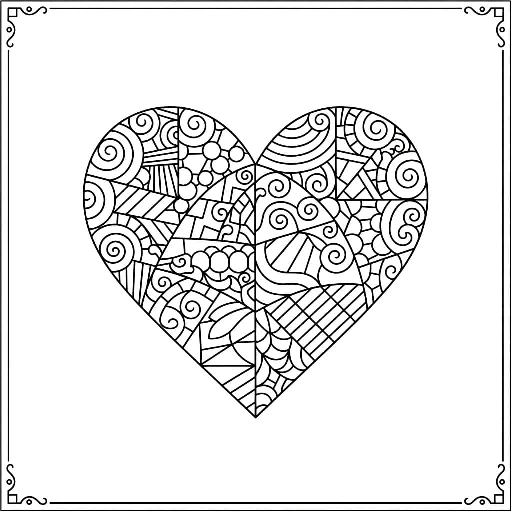Cuore Zentangle da colorare