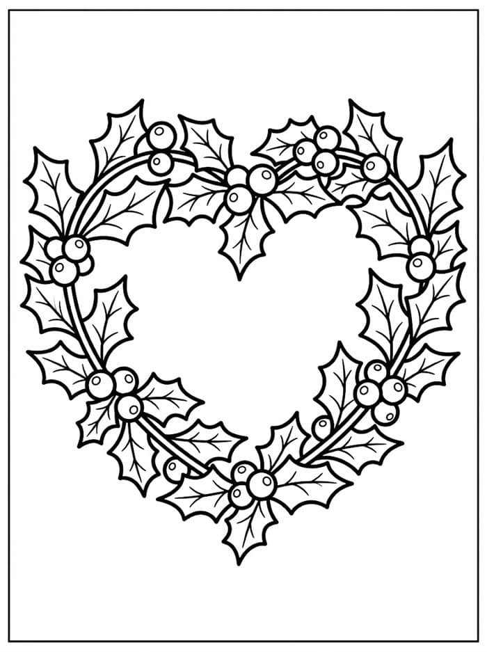 Cuore di Agrifoglio da colorare
