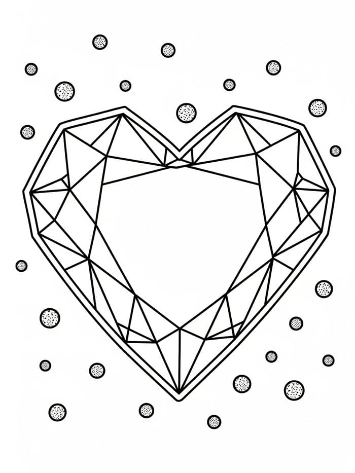 Cuore di diamanti gratis da colorare