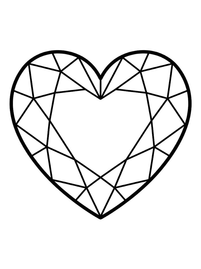 Cuore di diamanti da colorare