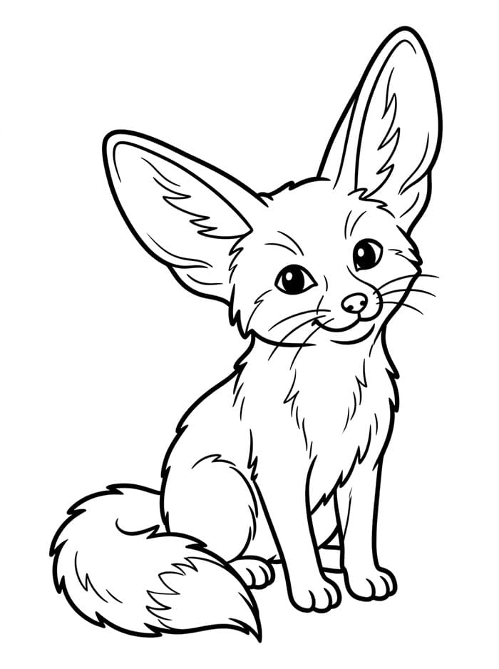 Curioso Fennec Volpe da colorare