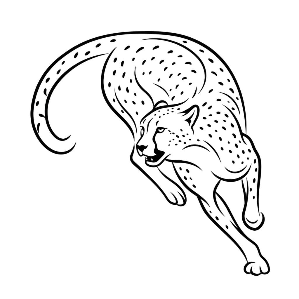 Curva scorrevole del ghepardo da colorare