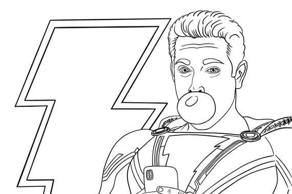 Cute Shazam coloring page da colorare