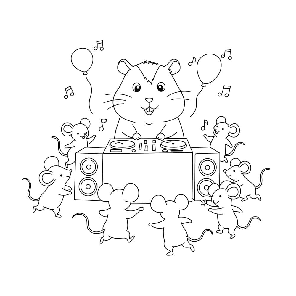 DJ criceto da colorare