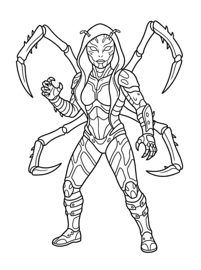 D'Vorah Mortal Kombat da colorare