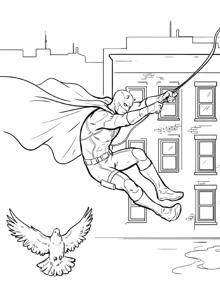 Daredevil e un uccellino da colorare
